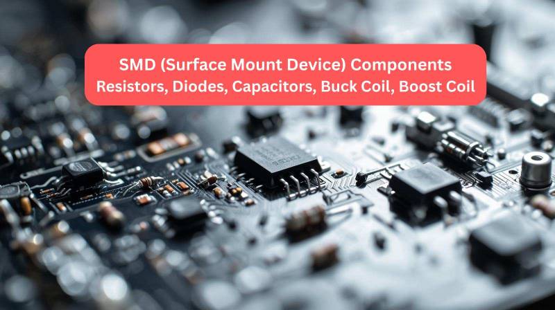 SMD (Surface Mount Device) Components, Resistors Diodes, Coils, Capacitors in Mobile Motherboard